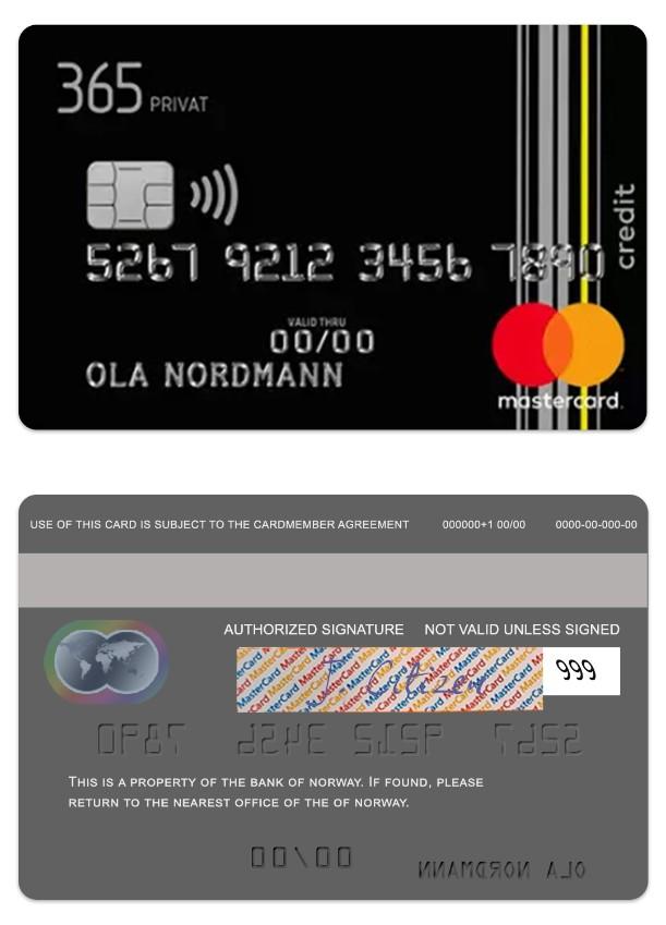 Norway Bank of Norway petrol mastercard